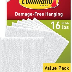 Command Large Picture Hanging Strips, White, Holds up to 16 lbs, 14-Pairs, Easy to Open Packaging