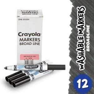 Crayola 12 Count Washable Bulk Markers, Black